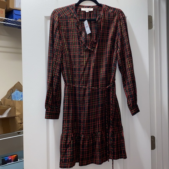 Loft Shimmer Plaid Dress - Picture 3 of 6